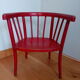 Children's chair JAPY Brothers in red lace-up curved wood
