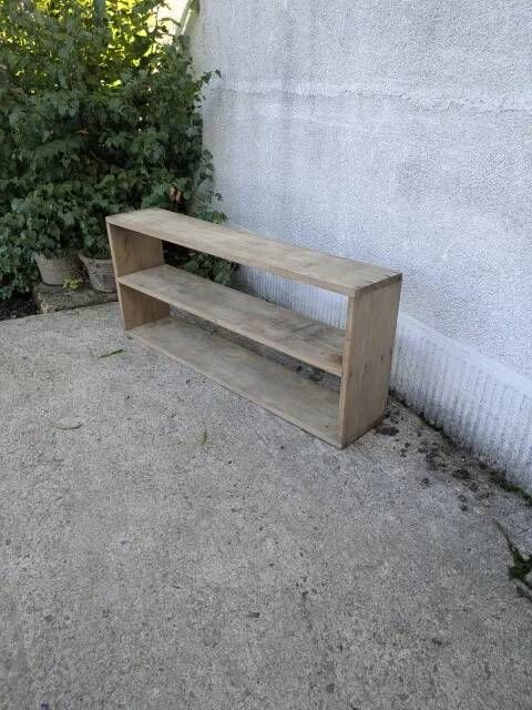 Natural wood shelf