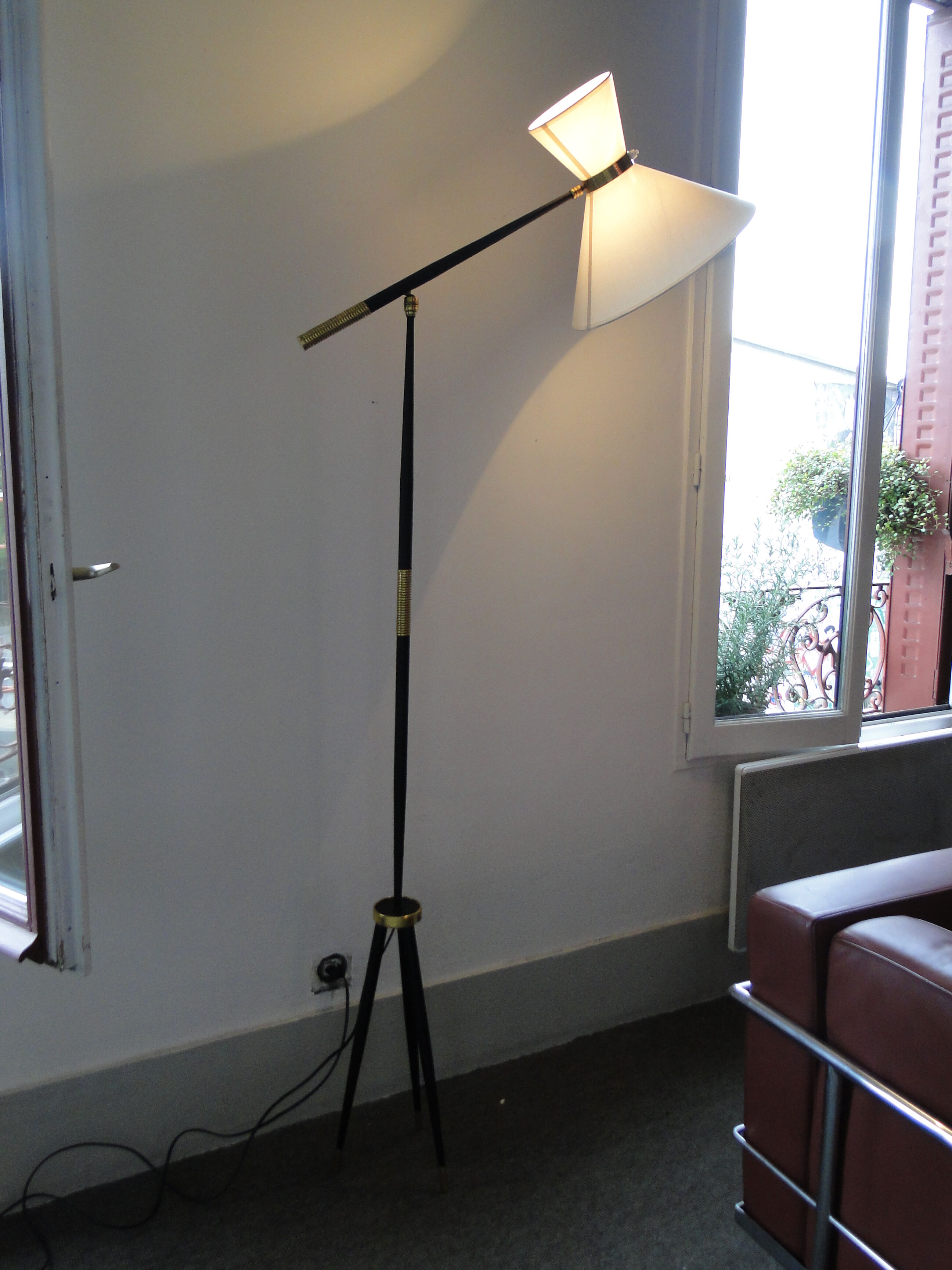 Lampadaire diabolo vintage lunel 1950