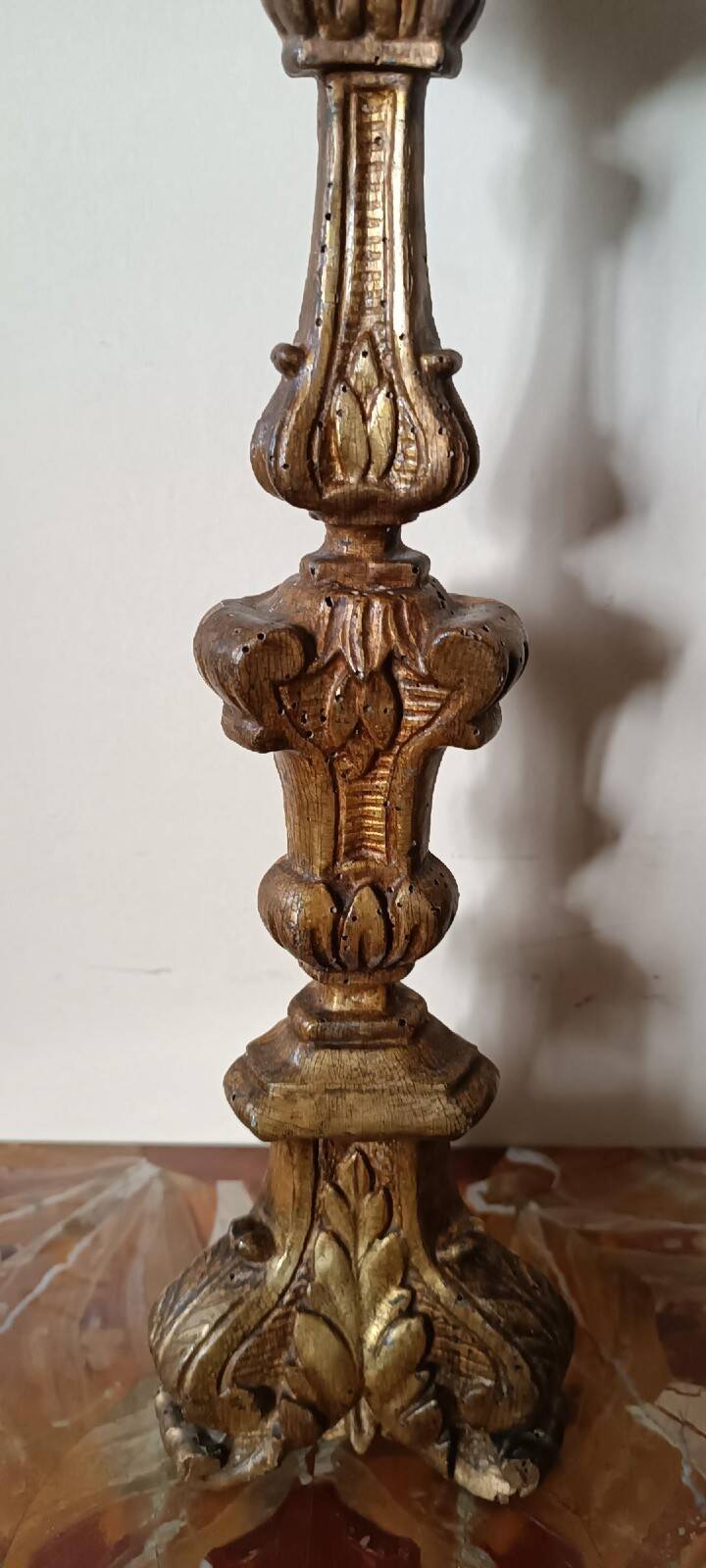 Antique gilded wooden candelabrum Louis XIV - 18th century