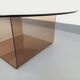 Vintage round coffee table in glass and plexiglass, Space Age style from the 70s.