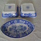 3 plats raviers Villeroy & Boch  faïence ancienne  366112 Burgenland Bleu