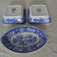3 dishes raviers Villeroy & Boch antique earthenware 366112 Burgenland Blue
