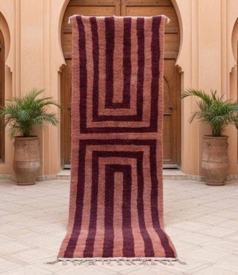 Handmade Berber hallway rug, size 75 x 300 cm
