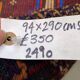 Old Turkish kilim runner 290x94 cm, shabby, vintage kelim red black 2490
