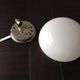 Half moon ceiling lamp in vintage white opaline 60s-70s
