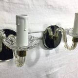 Pair of glass and mirror sconces