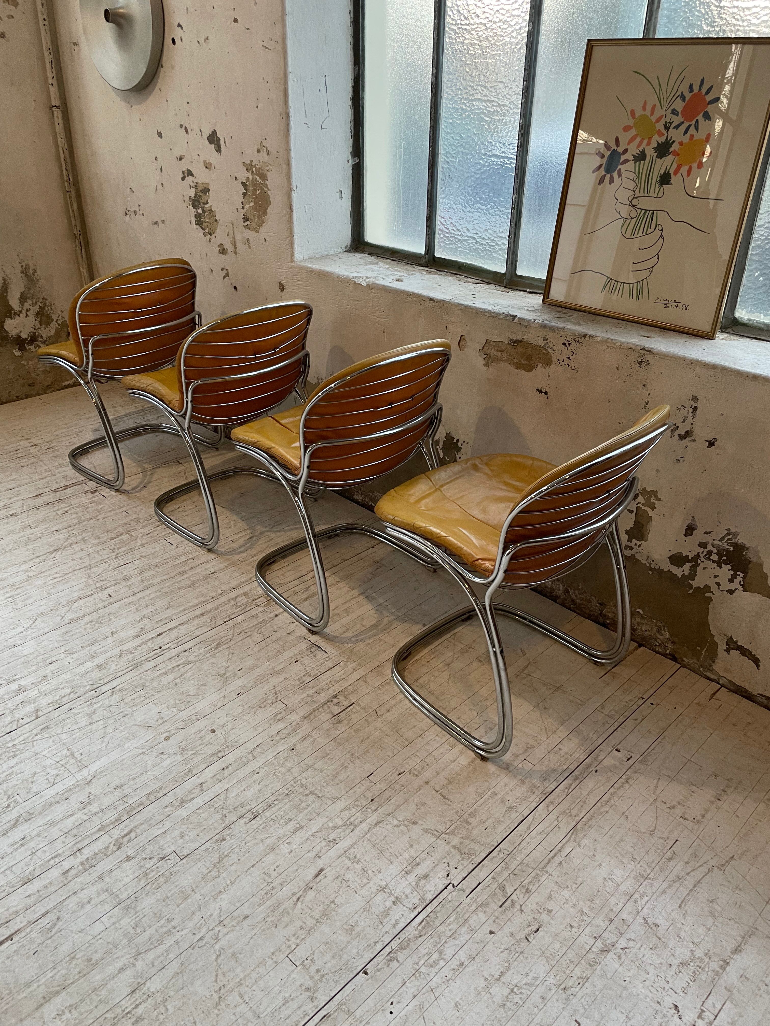 4 chairs Rinaldi "Sabrina" yellow leather