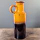 Vase West Germany vintage en céramique orange et marron