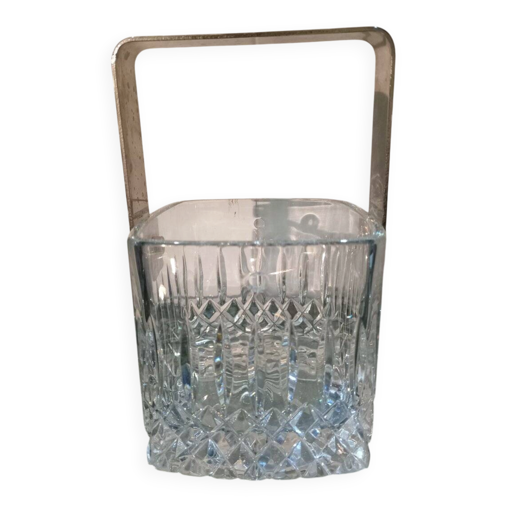 Vintage crystal ice bucket, 1980s