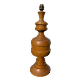 Grand pied de lampe en bois tourné 