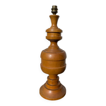 Grand pied de lampe en bois tourné 