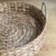 Plateau rond en rotin tressé vintage 33 cm