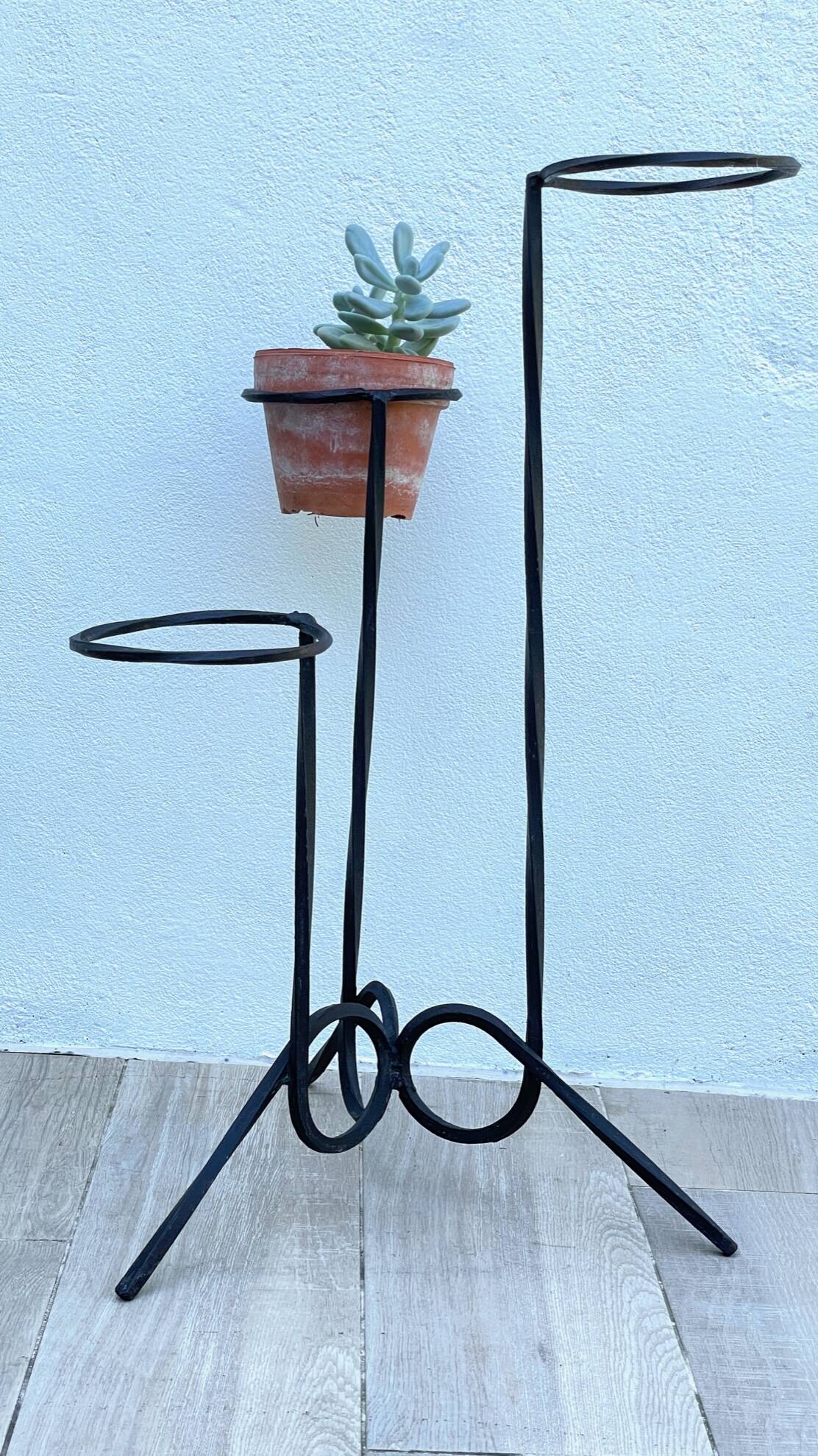 Vintage geometric steel plant holder