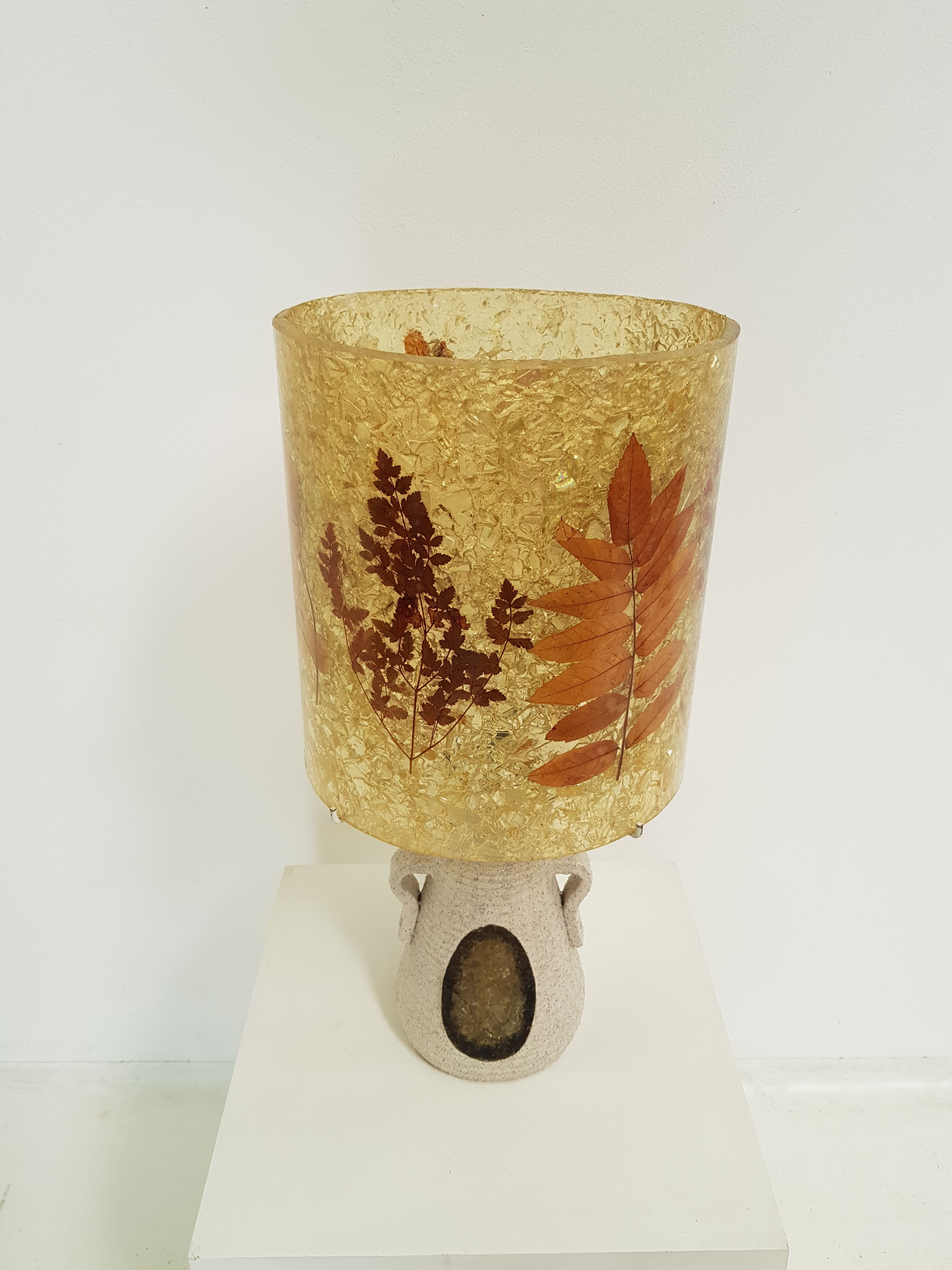 Vintage Accolay lamp in resin and ceramics