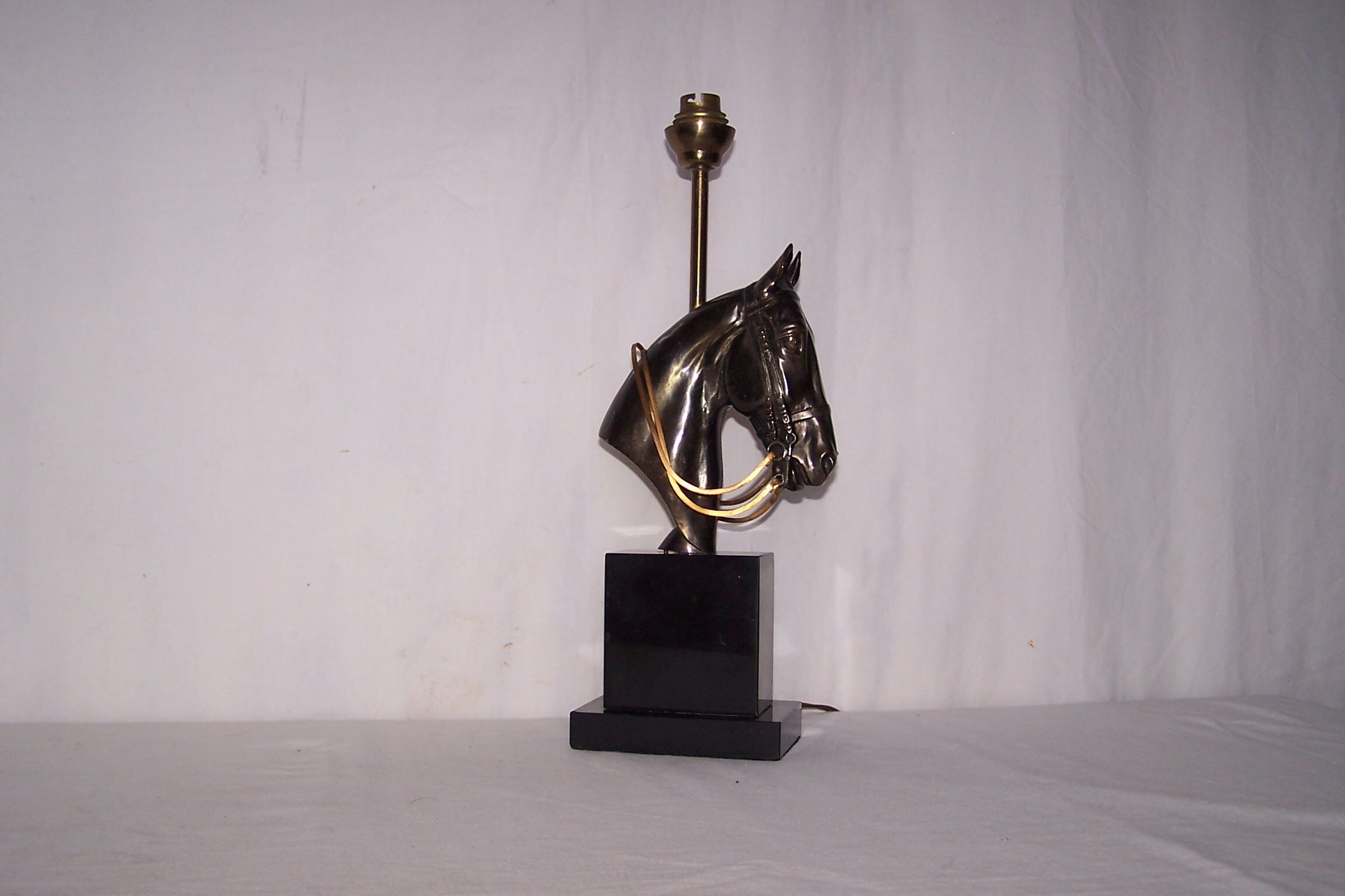 Lamp marble bust horse - early 1970s