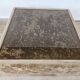 1970s coffee table covered in fabric with glass top