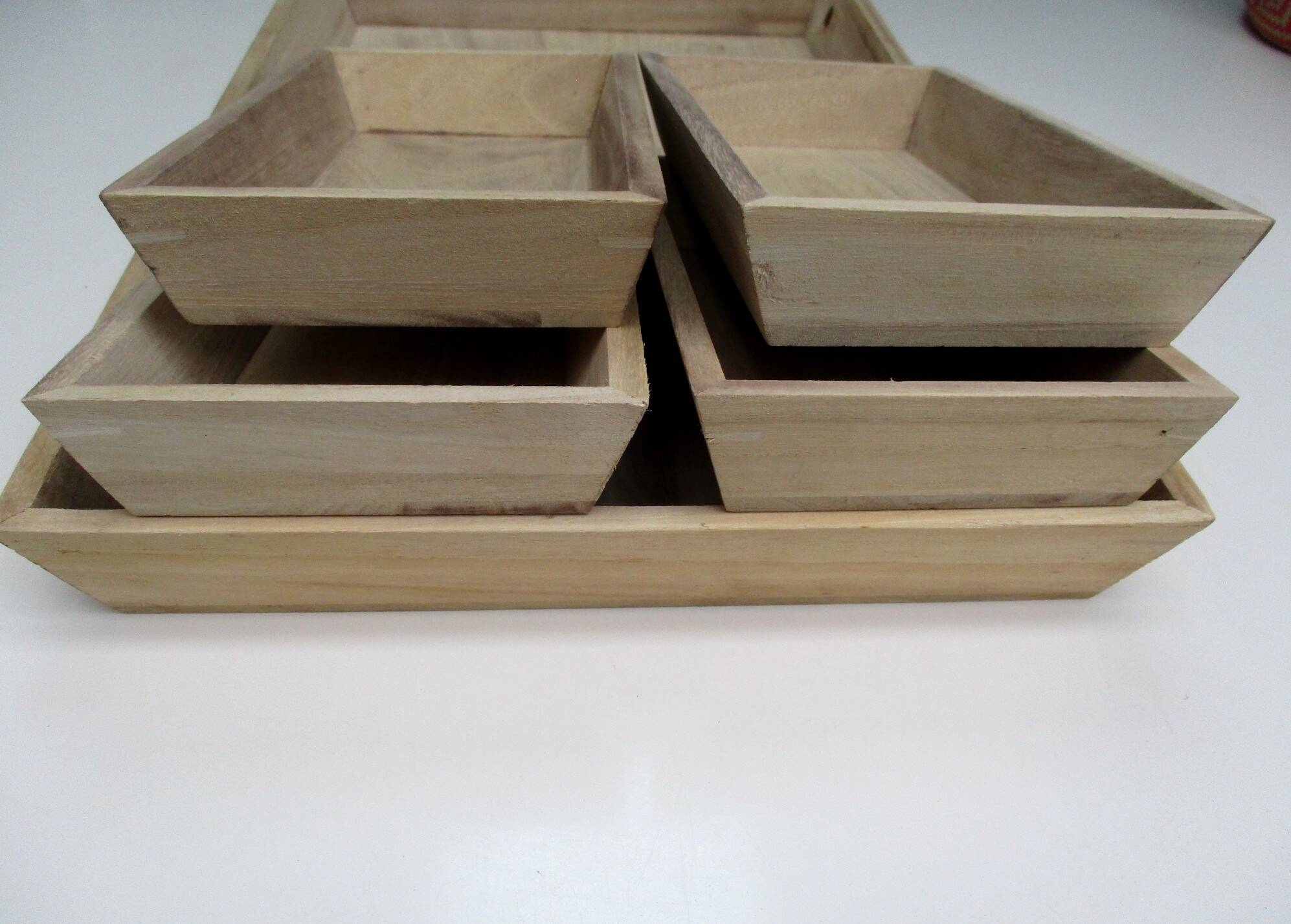 Plateaux en bois naturel -set de 4