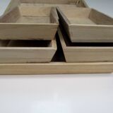 Natural wood trays - set of 4