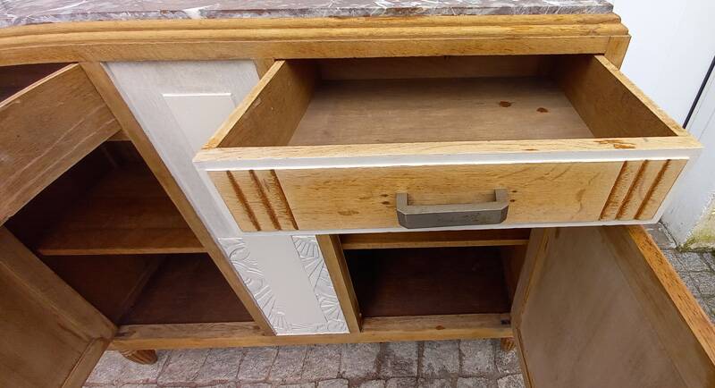 Vintage art deco marble sideboard.