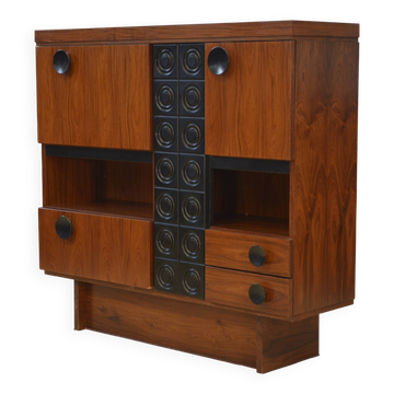 Brutalist armoire/bar by De Coene 1970s