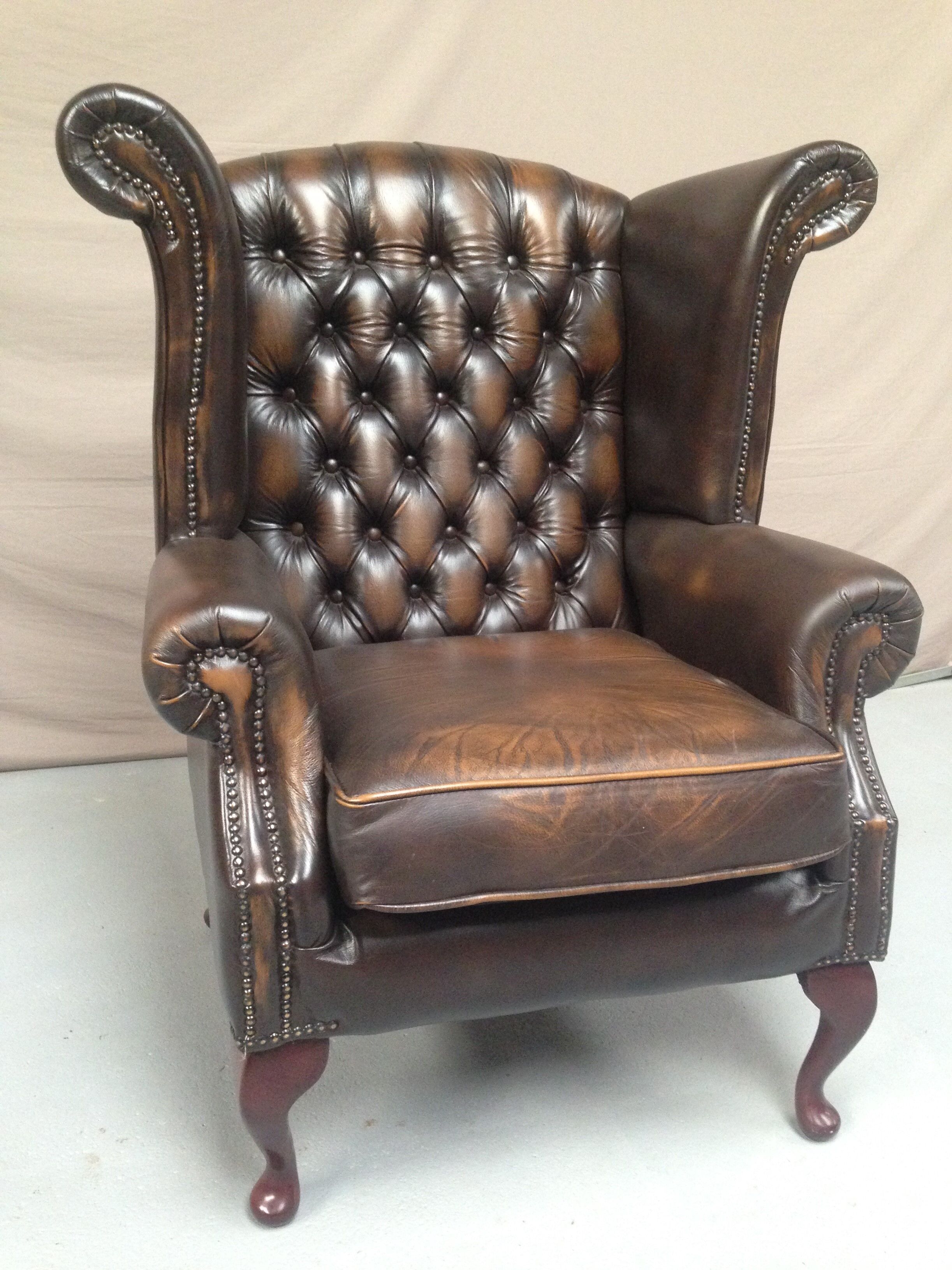 Flesh chesterfield wing Chair