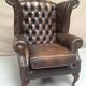 Flesh chesterfield wing Chair