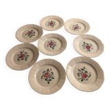 Set of 8 Sarreguemines Digoin flat plates