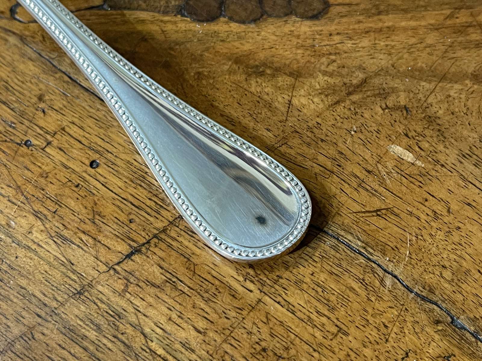 Series of 6 Christofle dessert forks model silver metal pearl
