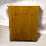 Meuble commode vintage en bois et rotin
