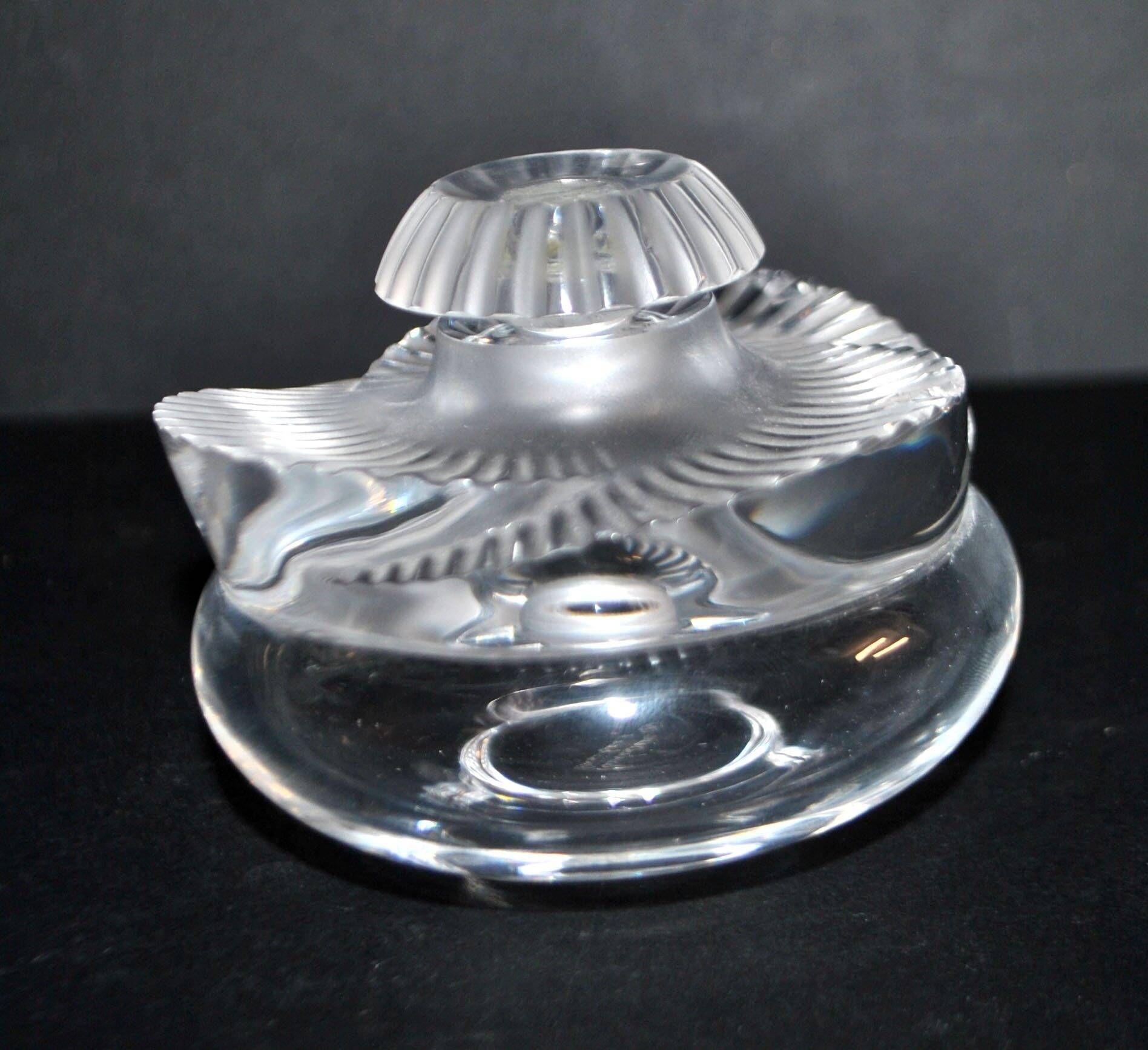 Lalique Baptiste bottle in frosted crystal signed "Lalique R France" 1979