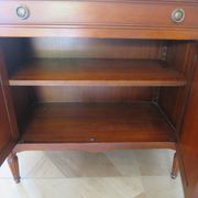 Louis XVI-style sideboard - 1 drawer - fluted legs - mahogany - solid wood