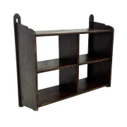 Vintage wooden wall shelve rack in oak brutalist minimalist design