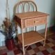 60' vintage rattan bedside table