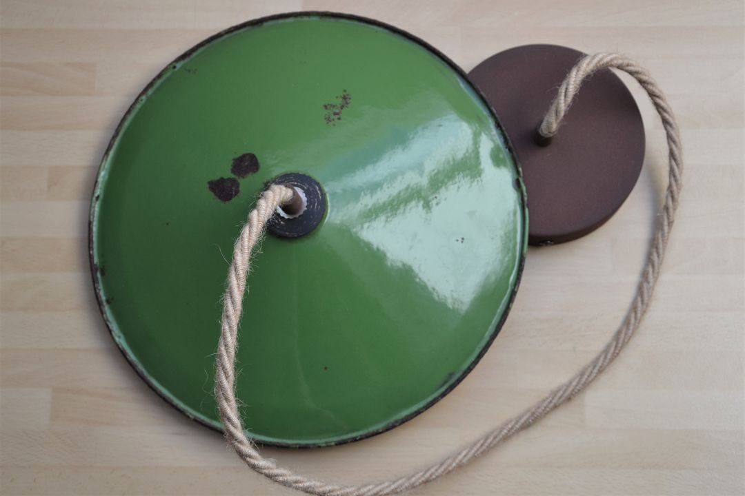 Industrial suspension, green enamel shade