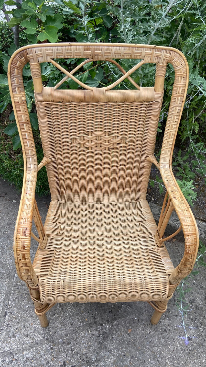 Adult vintage rattan armchair