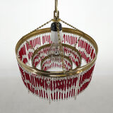 Lustre perlé du milieu du siècle par Jablonec Glassworks, Tchécoslovaquie