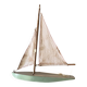Wooden pond sailboat, metal keel, vintage toy