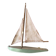 Wooden pond sailboat, metal keel, vintage toy