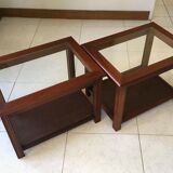 Pieces of sofa wood cannage and glass