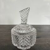 Pair of crystal-style cut glass bottles – retro/vintage dressing table