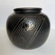 Art Deco ball vase in black ceramic
