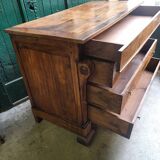 Commode à crosse 4 tiroirs en noyer,  XIXème siècle
