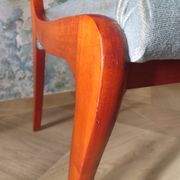 Rare - Set of 4 Louis Philippe/restoration style chairs with medallion - Colour blue / cherry wood