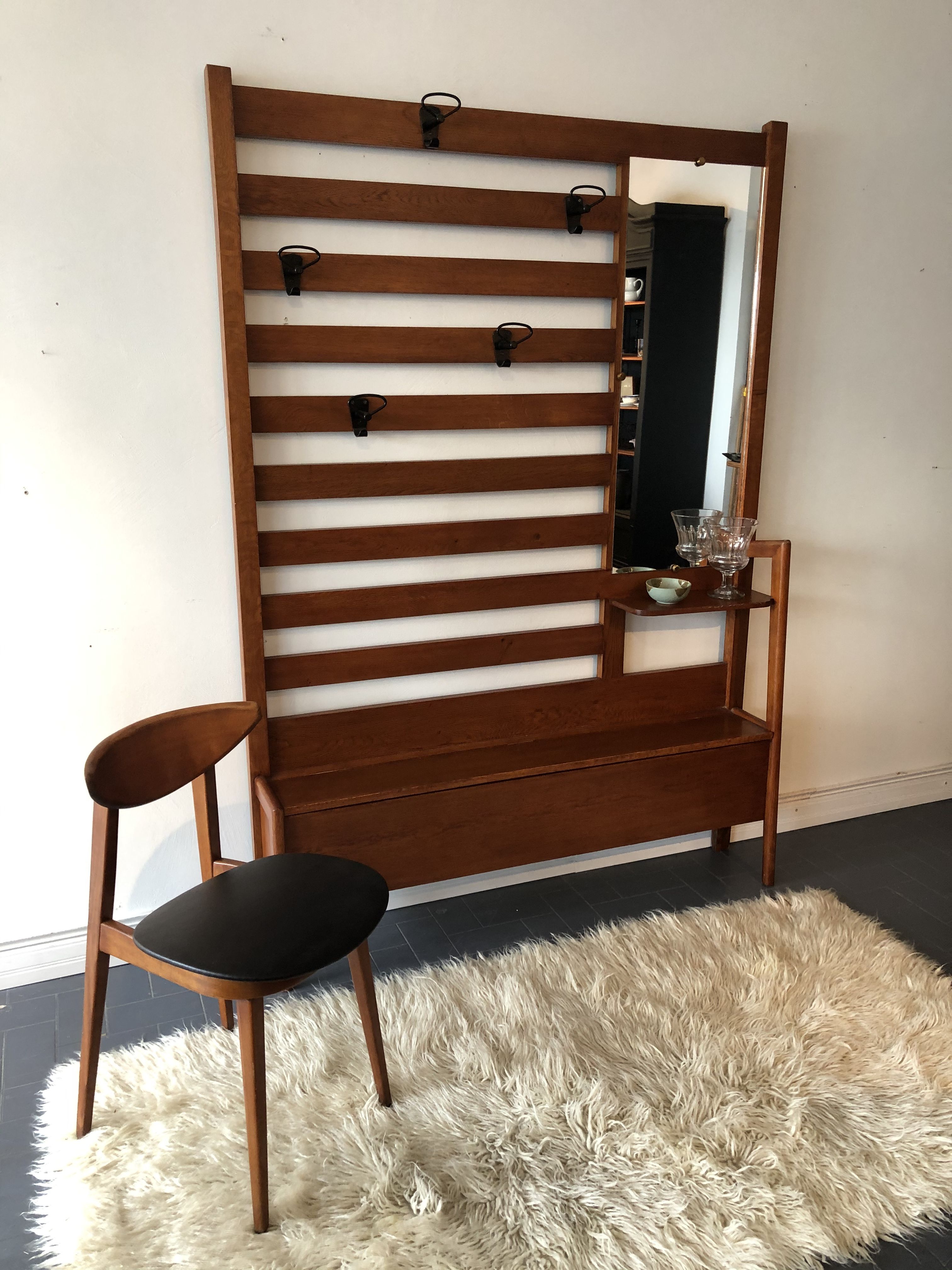 Vestiaire style scandinave, meuble d’entrée vintage
