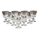 10 verres a pied a digestif en cristal cristallin de portieux taillé