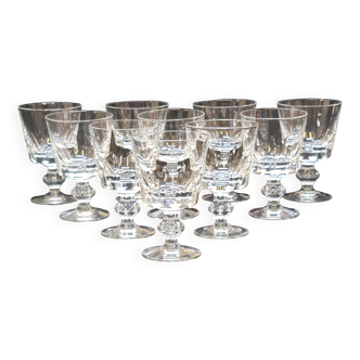10 verres a pied a digestif en cristal cristallin de portieux taillé