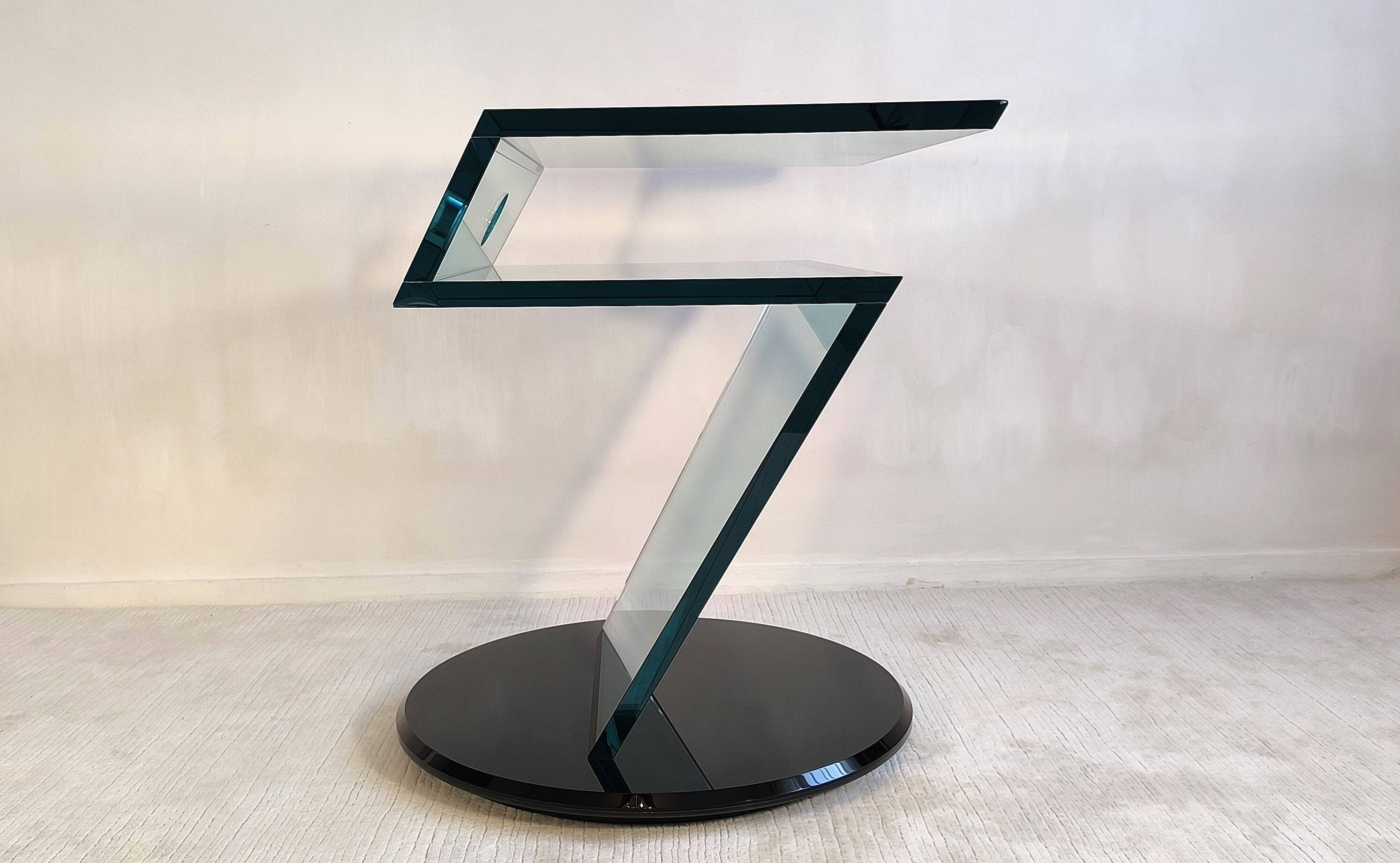 Reflex Angelo – sumptuous glass TV stand “jazz” signed Reflex Angelo made