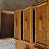 Vintage rattan chest of drawers