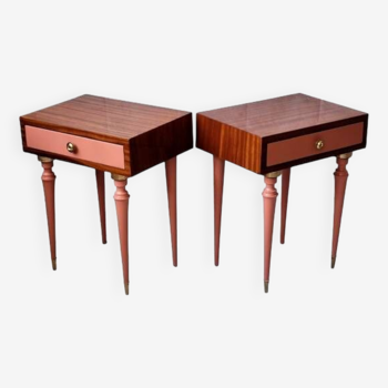 Pair of vintage terra cotta bedside tables